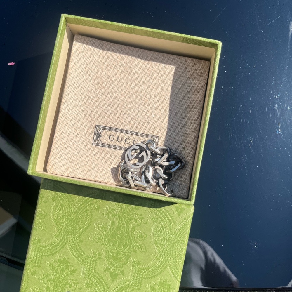 Authentic Gucci distressed .925 Sterling Silver 8.0 in bracelet. Made in Italy! - Picture 12 of 12